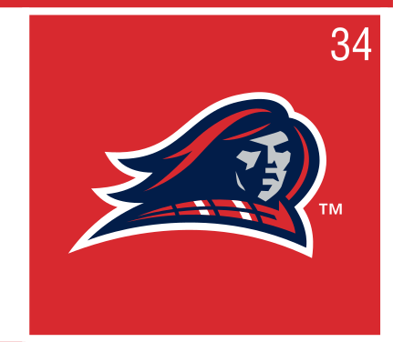 Highlander mascot head, full color on red variant, cell 34