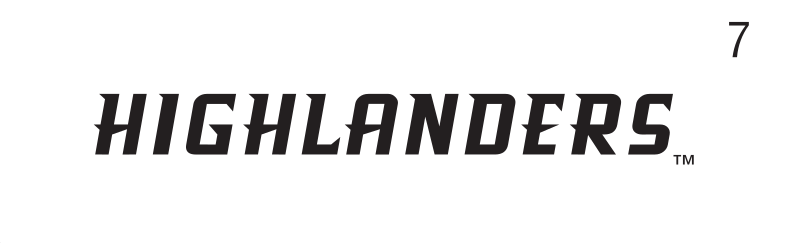 Highlanders wordmark, black on white variant, cell 72
