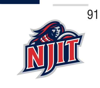 mascot NJIT lockup, color on white with blue outline variant, cell 91