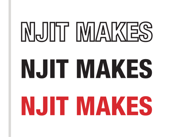 NJIT Makes wordmark, horizontal color stack variant, cell 104
