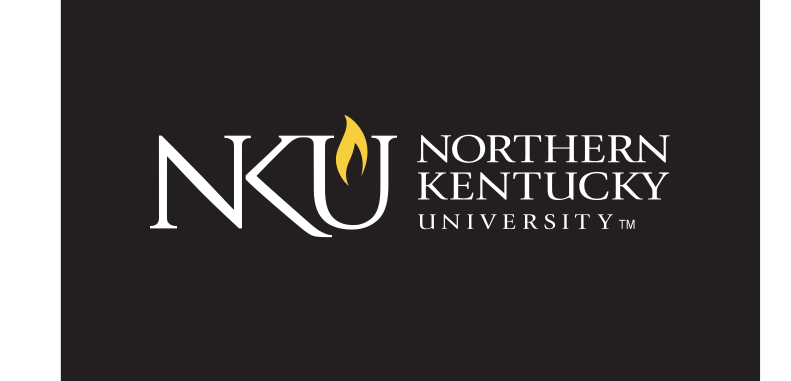 NKU Institutional Mark, horizontal, white on black variant, cell 8