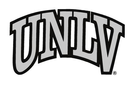 UNLV arched wordmark, gray with black outline variant, cell 7