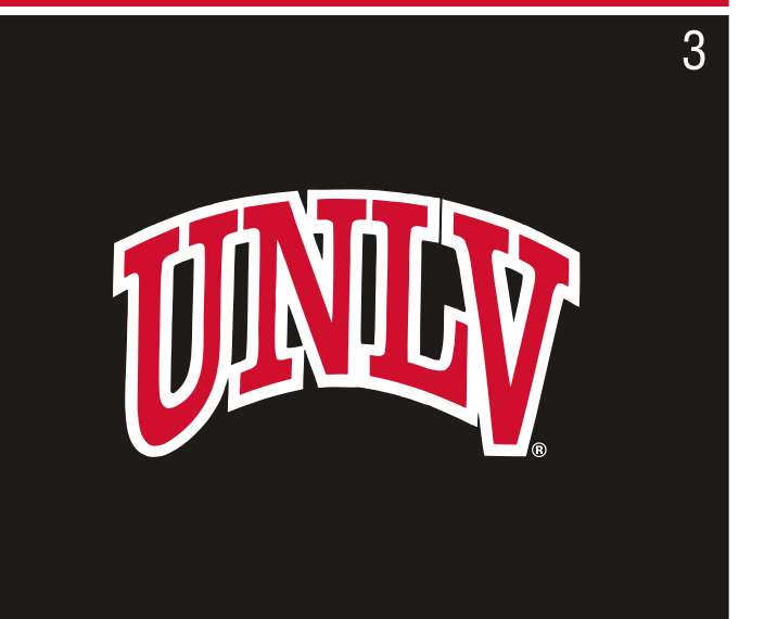 Arched UNLV, white/red on black variant, cell 3