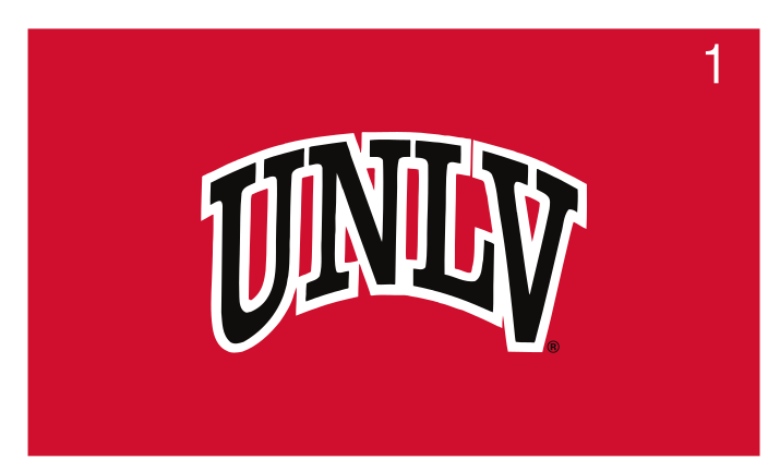 Arched UNLV, white/black on red variant, cell 11