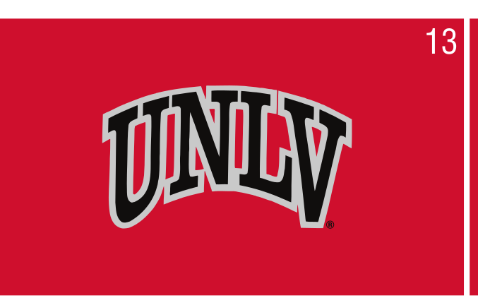 Arched UNLV, white/red on red variant, cell 13