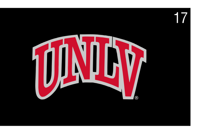 Arched UNLV, red/white on black variant, cell 17