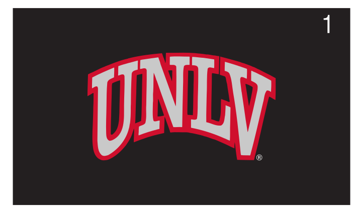 Arched UNLV, white/red on black variant, cell 18
