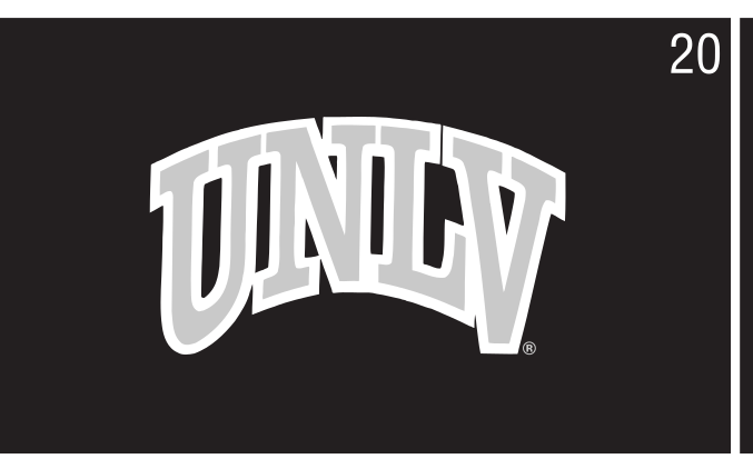 Arched UNLV, white/black on black variant, cell 20