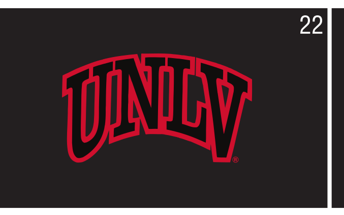 Arched UNLV, red outline on black variant, cell 22