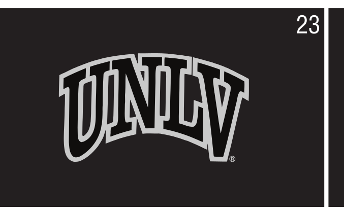 Arched UNLV, gray outline on black variant, cell 23