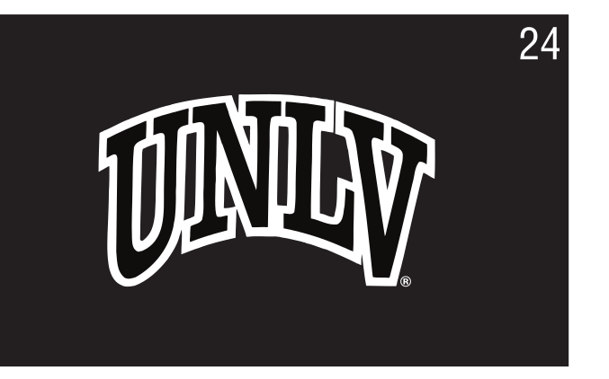 Arched UNLV, white outline on black variant, cell 24