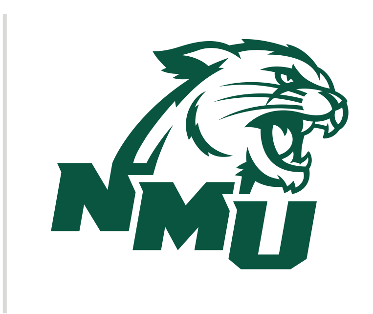 Wildcat head with NMU lettermark, green and white variant, cell 18
