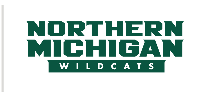 Northern Michigan Wildcats wordmark, green and white variant, cell 24