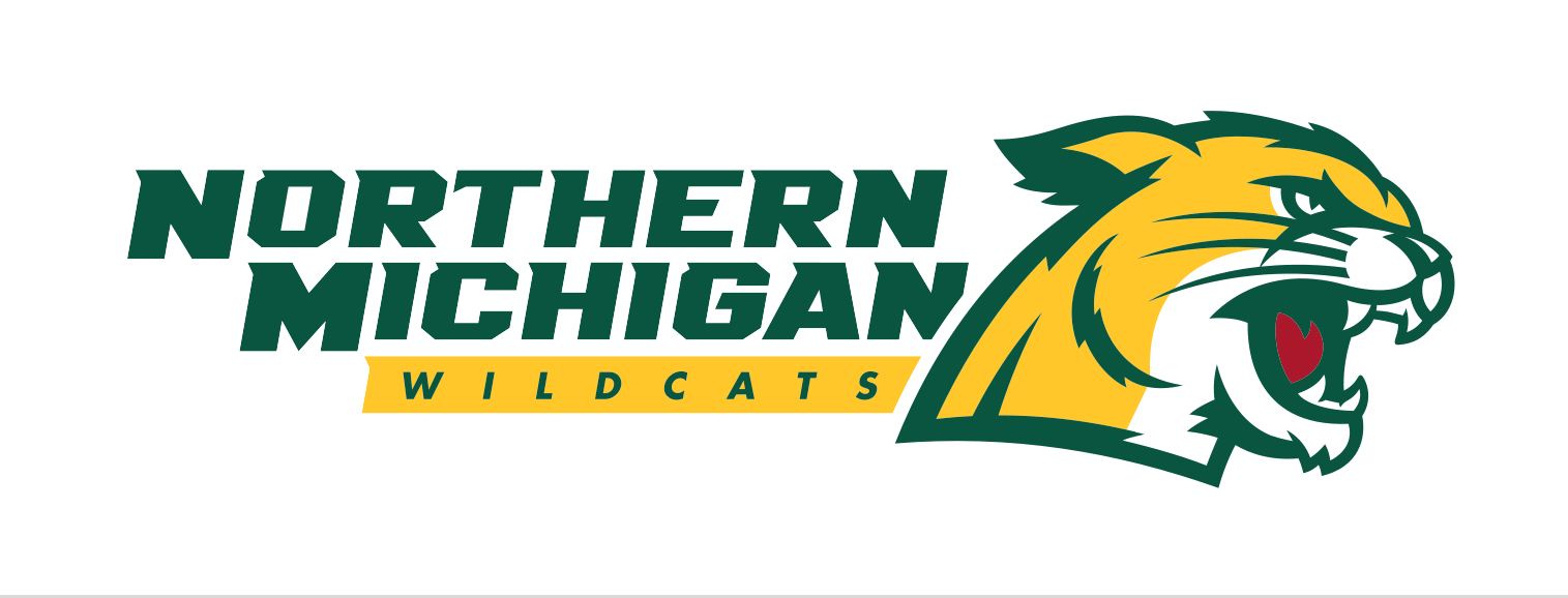 Northern Michigan Wildcats lockup, full color variant, cell 29