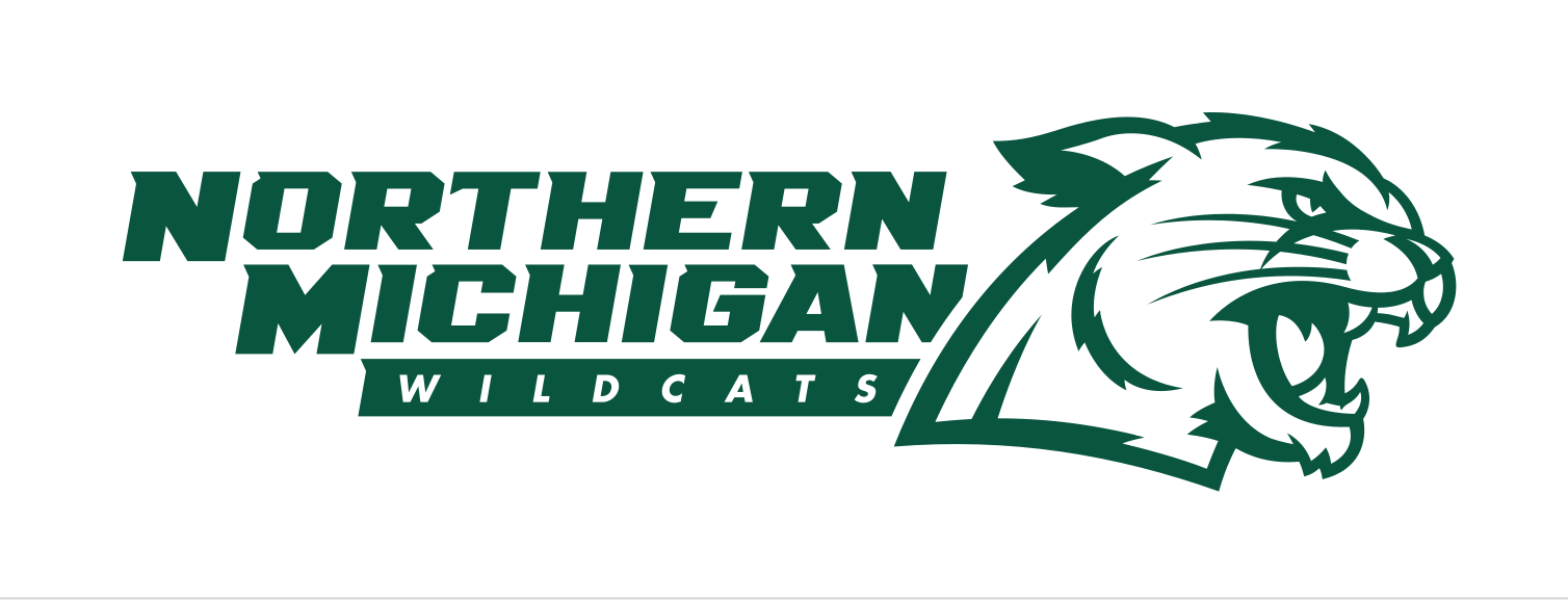 Northern Michigan Wildcats lockup, green and white variant, cell 30