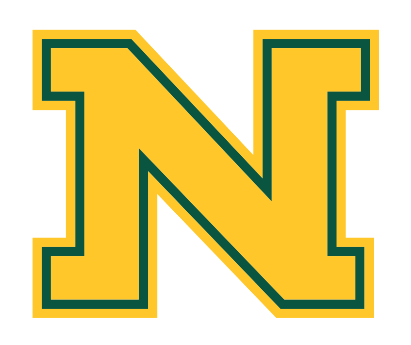 Block N lettermark, yellow with green and white outlines variant, cell 36