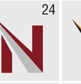 N lettermark, black/red on white variant, cell 24