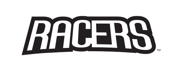 Racers wordmark, black on white variant, cell 39
