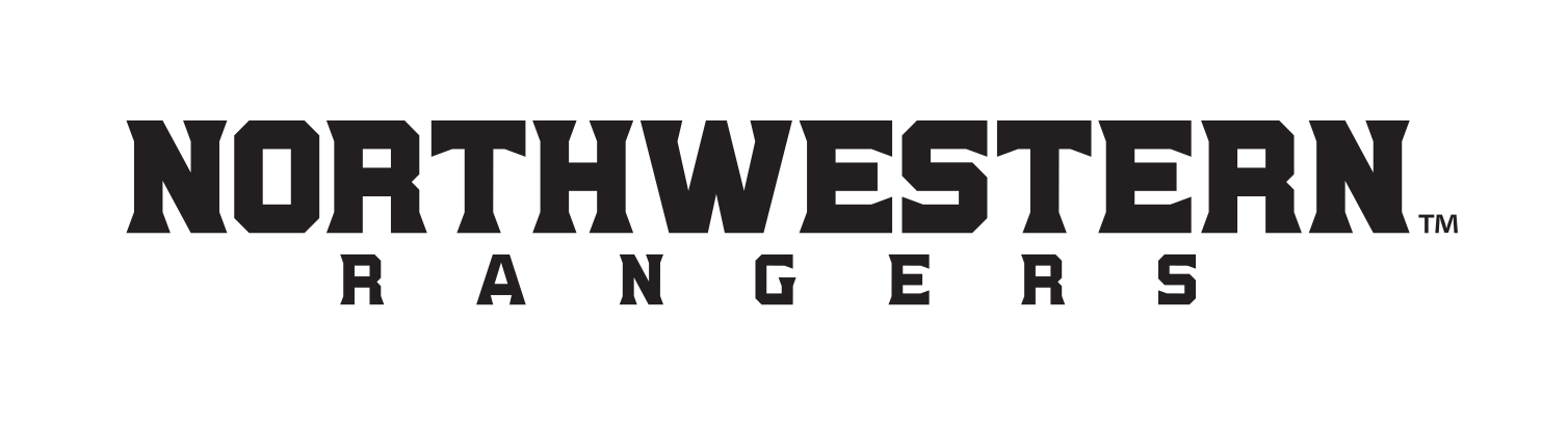 Northwestern Rangers wordmark, black on white variant, cell 39
