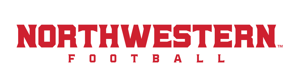Northwestern Football wordmark, red on white variant, cell 52