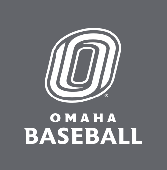 Omaha Baseball, white/grey on dark grey vertical lockup variant, cell 33