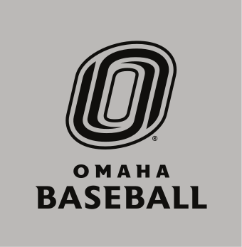 Omaha Baseball, black/white on light grey vertical lockup variant, cell 34
