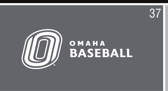 Omaha Baseball, white/grey on dark grey horizontal lockup variant, cell 37