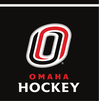 Omaha Hockey, red/white on black vertical lockup variant, cell 48