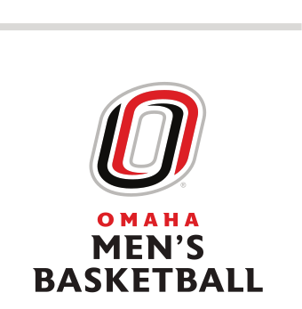 Omaha Men's Basketball, red/black vertical lockup variant, cell 55