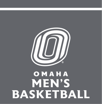 Omaha Men's Basketball, white/grey on dark grey vertical lockup variant, cell 57