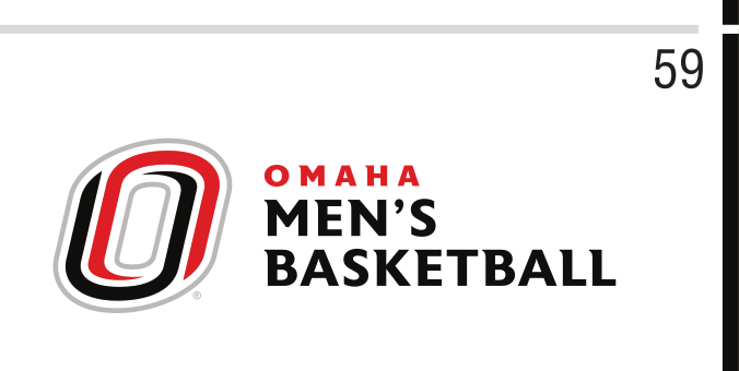 Omaha Men's Basketball, red/black horizontal lockup variant, cell 59