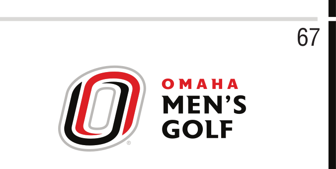 Omaha Men's Golf, red/black horizontal lockup variant, cell 67