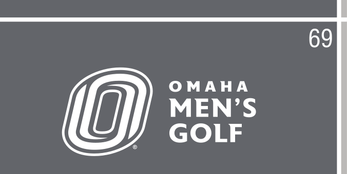 Omaha Men's Golf, white/grey on dark grey horizontal lockup variant, cell 69