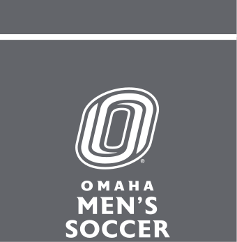 Omaha Men's Soccer, white/grey on dark grey vertical lockup variant, cell 73