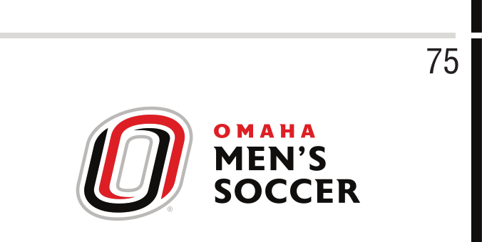 Omaha Men's Soccer, red/black horizontal lockup variant, cell 75