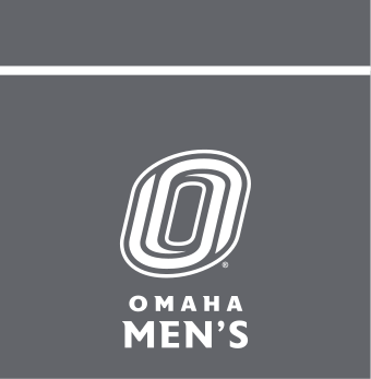 Omaha Men's Tennis, white/grey on dark grey vertical lockup variant, cell 81