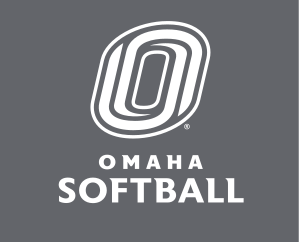 Omaha Softball, stacked white on grey variant, cell 89