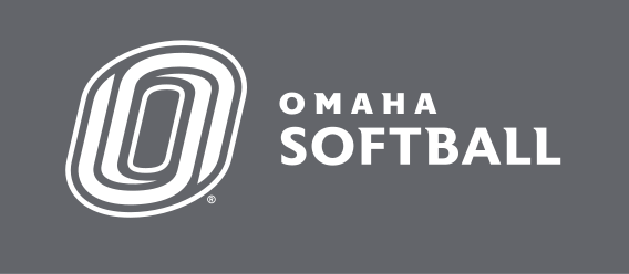 Omaha Softball, horizontal white on grey variant, cell 93