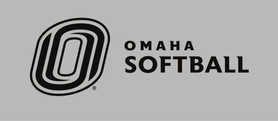 Omaha Softball, horizontal black on light grey variant, cell 94