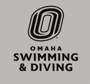 Omaha Swimming & Diving, stacked black on light grey variant, cell 98
