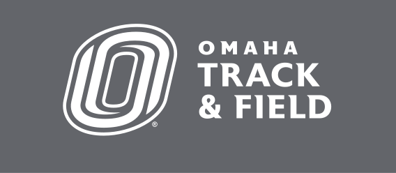 Omaha Track & Field, horizontal white on grey variant, cell 109