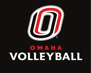 Omaha Volleyball, stacked color on black variant, cell 112