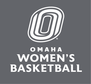 Omaha Women's Basketball, stacked white on grey variant, cell 121