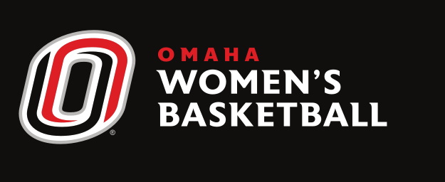 Omaha Women's Basketball, horizontal color on black variant, cell 124