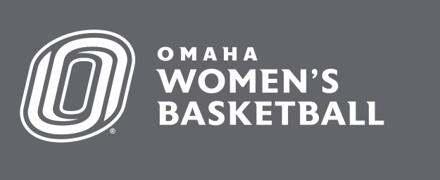 Omaha Women's Basketball, horizontal white on grey variant, cell 125