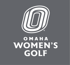 Omaha Women's Golf, stacked white on grey variant, cell 129