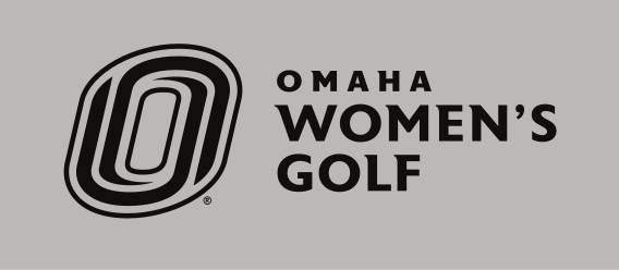 Omaha Women's Golf, horizontal black on light grey variant, cell 134