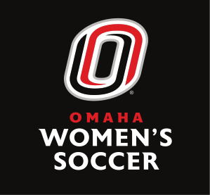 Omaha Women's Soccer, stacked color on black variant, cell 136
