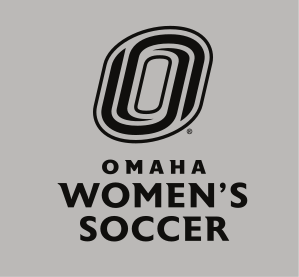 Omaha Women's Soccer, stacked black on light grey variant, cell 138