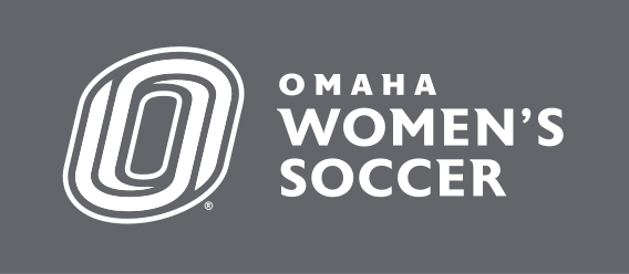 Omaha Women's Soccer, horizontal white on grey variant, cell 141